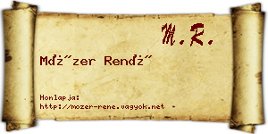 Mózer René névjegykártya